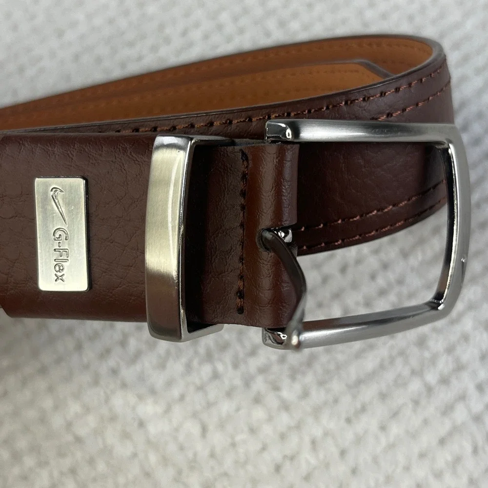 Nike G-Flex Mens Brown Genuine Leather Golf Belt Size 32 DS300202